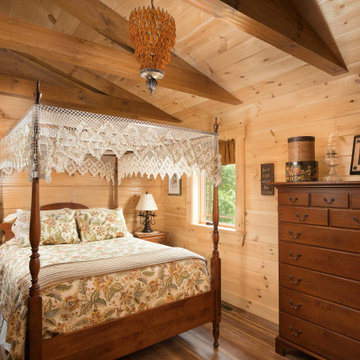 Log Home Guest Bedroom Modern-Day Farmhouse