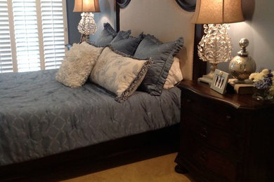 Design ideas for a classic bedroom in Orange County.