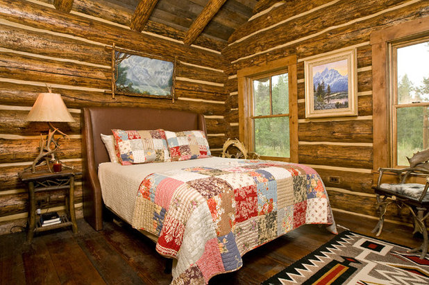 Rustic Bedroom by Teton Heritage Builders