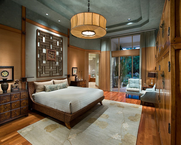 Asian Bedroom by IMI Design, LLC