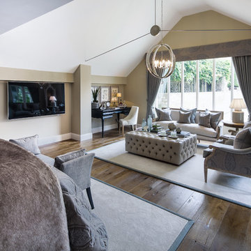 Luxury Cotswolds house with antique heavy brushed and smoked oak flooring