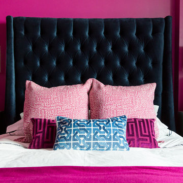 Magenta and Navy Pad Bedroom