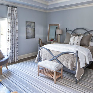 75 Beautiful Farmhouse Bedroom with Blue Walls Pictures & Ideas ...