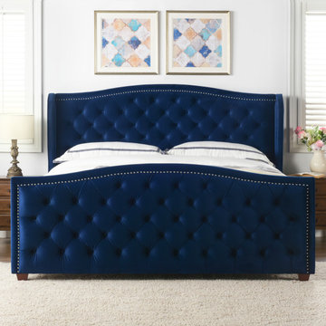 Marcella Tufted Wingback King Bed