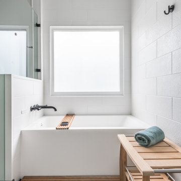 Master Bathroom with Teak Shower Floor