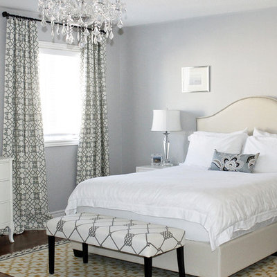 Inspiration for a contemporary bedroom remodel in Toronto with gray walls