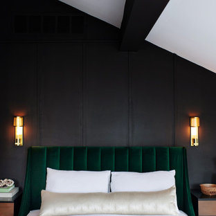 75 Beautiful Vaulted Ceiling Bedroom with Black Walls Pictures & Ideas ...