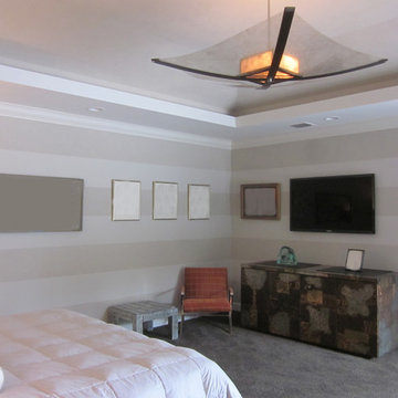 Master Bedroom Custom Painted Stripe