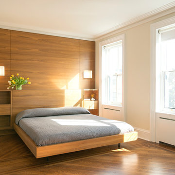 Master Bedroom - custom walnut bed and headboard
