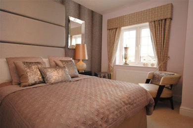 Design ideas for a medium sized contemporary bedroom in Hertfordshire.