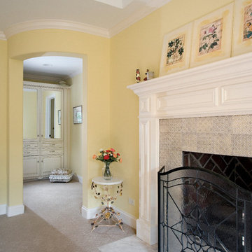 Master Bedroom Fireplace Features Moore and Merkowitz Cross Buttermilk Tile