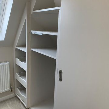 Master Bedroom Loft Conversion angled wardrobes