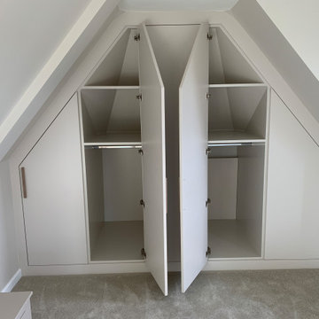 Master Bedroom Loft Conversion angled wardrobes