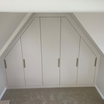 Master Bedroom Loft Conversion angled wardrobes