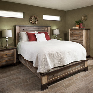 Mid-sized arts and crafts master bedroom in Other with ceramic floors.