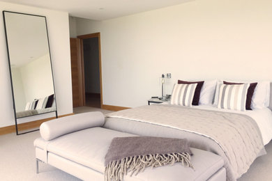 Design ideas for a modern bedroom in Devon.