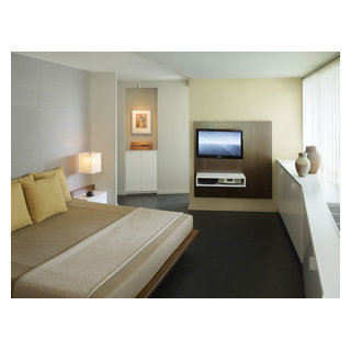 Master Bedroom with Custom Bed & Media Center - Contemporary - Bedroom - DC Metro - by Ernesto ...