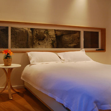 Master Bedroom with Framed rock view