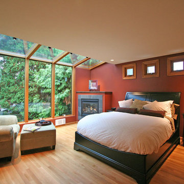 Master Bedroom With Large Windows