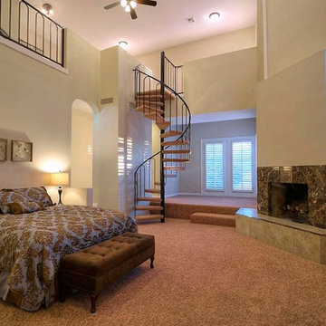 Master Bedroom with spiral stairs to loft