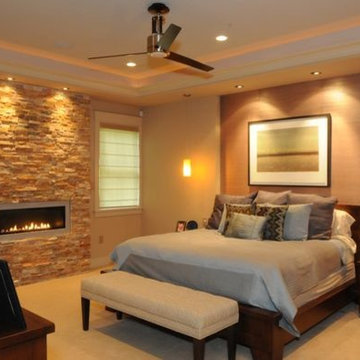 Master Bedroom with Stone Fireplace