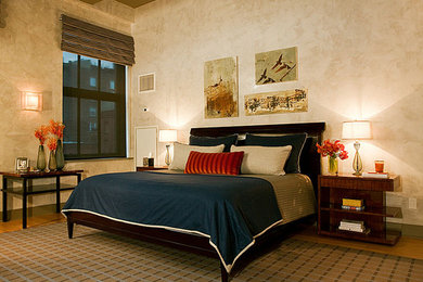 Свежая идея для дизайна: спальня в стиле неоклассика (современная классика) - отличное фото интерьера