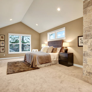 master bedroom with double sided fireplace