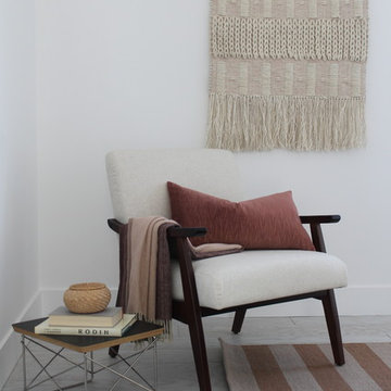 Mauve Tones with MCM Chair and Macrame Wall Hanging