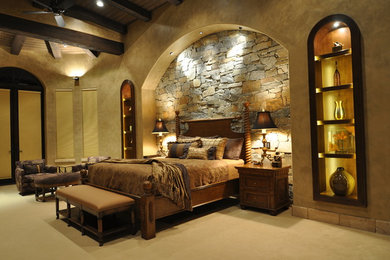 Example of a tuscan bedroom design in Seattle