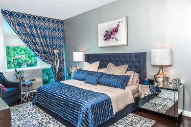 ニューヨークにあるトラディショナルスタイルのおしゃれな寝室のレイアウト