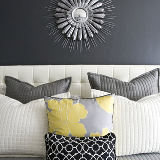 Design ideas for a contemporary bedroom in Salt Lake City with grey walls.
