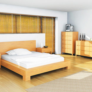 Mid-century modern bedroom photo in New York