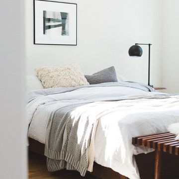 Midcentury Modern Tonal Bedroom with Gumball Lamp