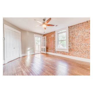 Middle Exposed Brick Historic Bedroom & Deck 1860s Historic Mansion