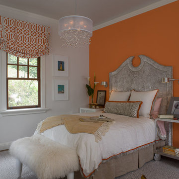 Mill Valley Orange Bedroom in pewter and tangerine