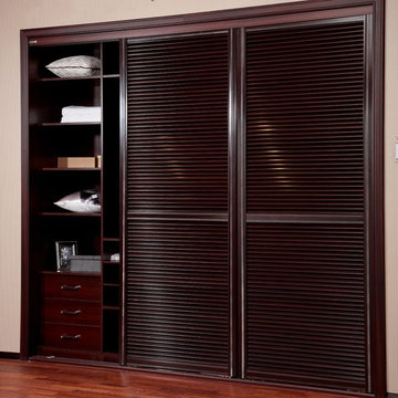 Modern Aluminum Louver Sliding Wardrobe YG11330