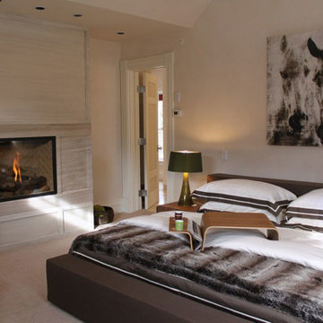 Modern Bedroom featuring the VIOSKI Zurich Bed and Palms I Chair