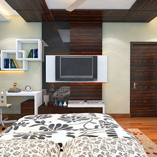 Example of a minimalist bedroom design in Kolkata