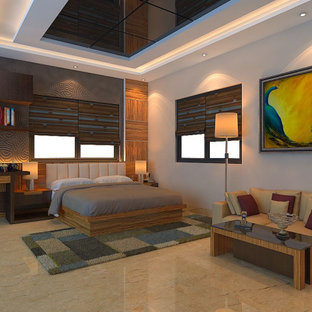 Example of a minimalist bedroom design in Kolkata