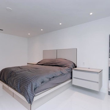 Modern complete renovation with custom wall panel and bedroom sets