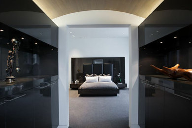 Design ideas for a contemporary bedroom in Dallas.