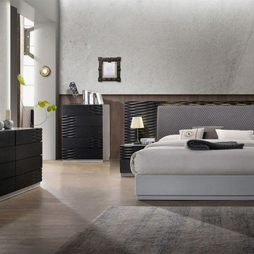 Modern Fabric Grey Bedroom Collection Florida