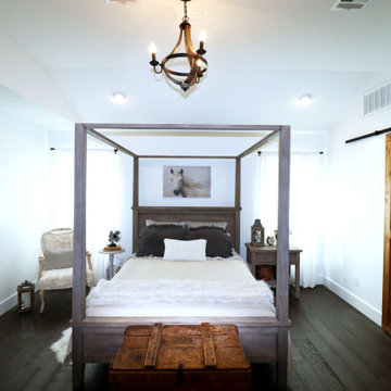 Modern Farmhouse Master Bedroom + Bathroom