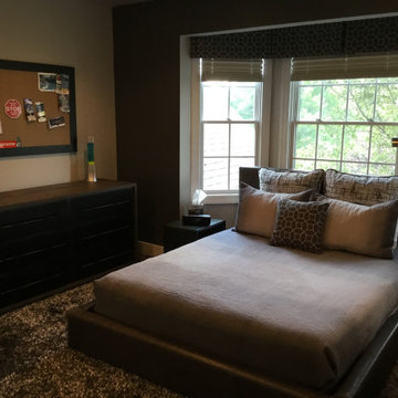 Modern Gray Boys Teen Bedroom