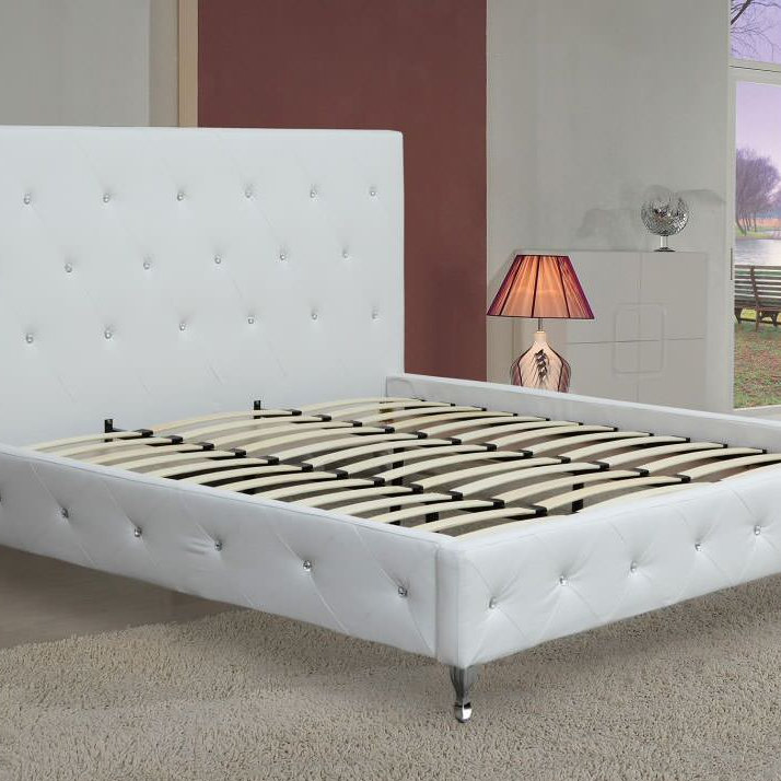 White Leather Bed Houzz