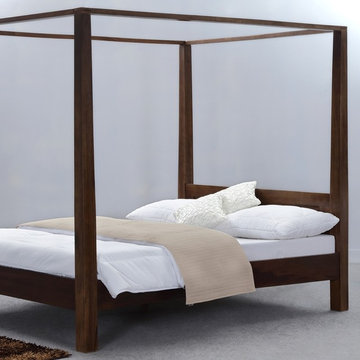 Modern Rustic Philadelphia Solid Wood King Queen California King Canopy Bed