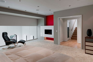 Design ideas for a modern bedroom in Philadelphia.