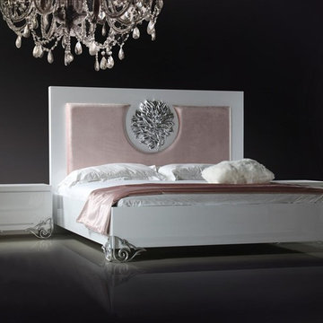 Modern White Lacquer Bed