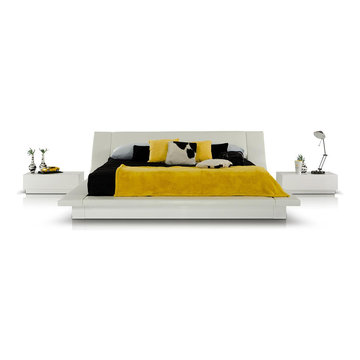 Modern White Platform Bed