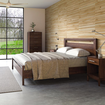Modern Wood Platform Beds: Mansfield (Walnut)